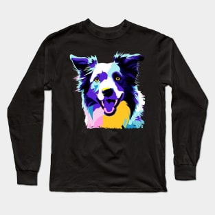 Border Collie Pop Art - Dog Lover Gifts Long Sleeve T-Shirt